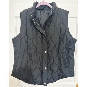 Quilted Black Stand-Collar Vest